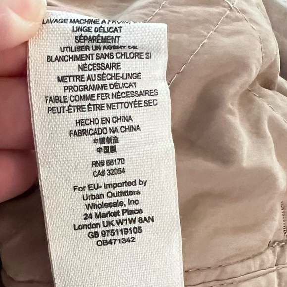 Free People Linear Quilted Bomber Jacket Oversized Blush with Pockets - Picture 9 of 11